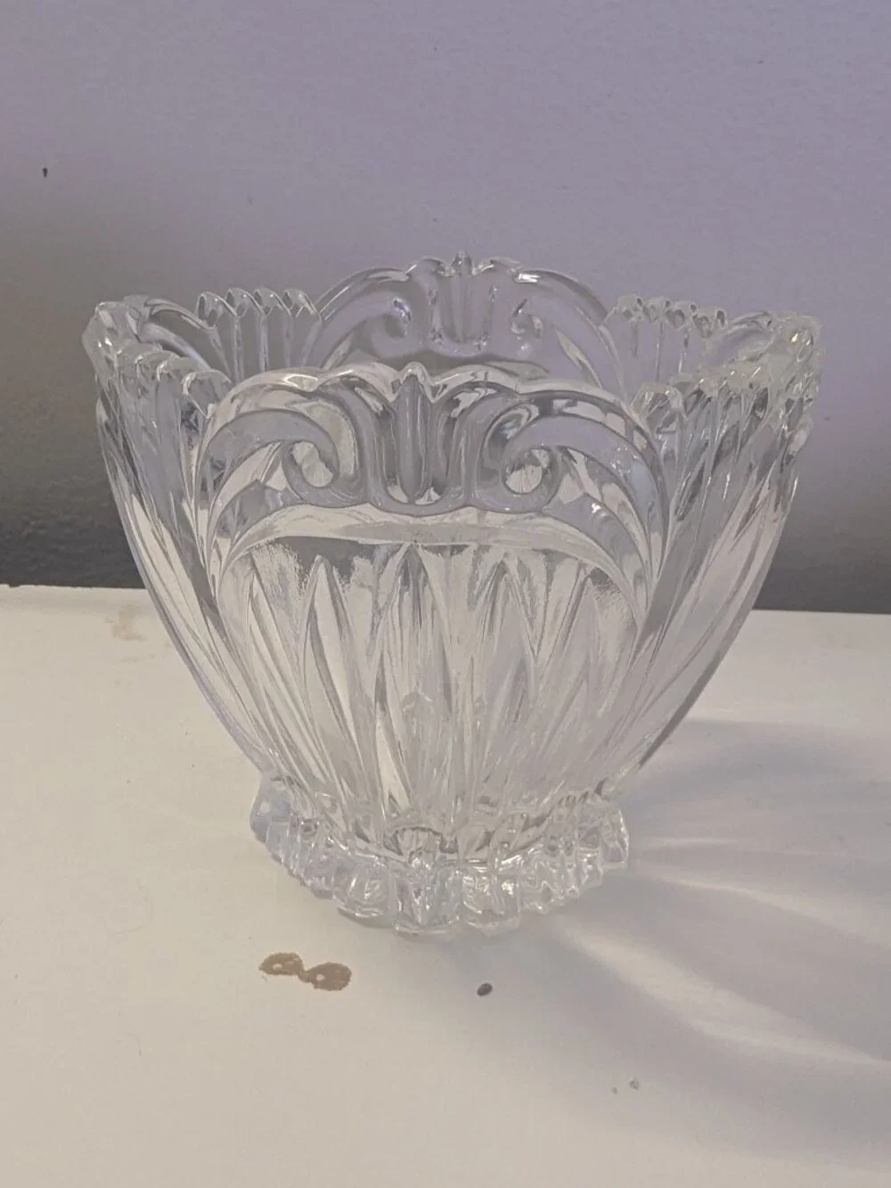 Vintage Oneida 24% Lead Crystal Small Oval Bowl in the 